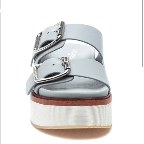 NWT J/SLIDES BOWIE Grey Leather Sandal - Picture 4 of 15